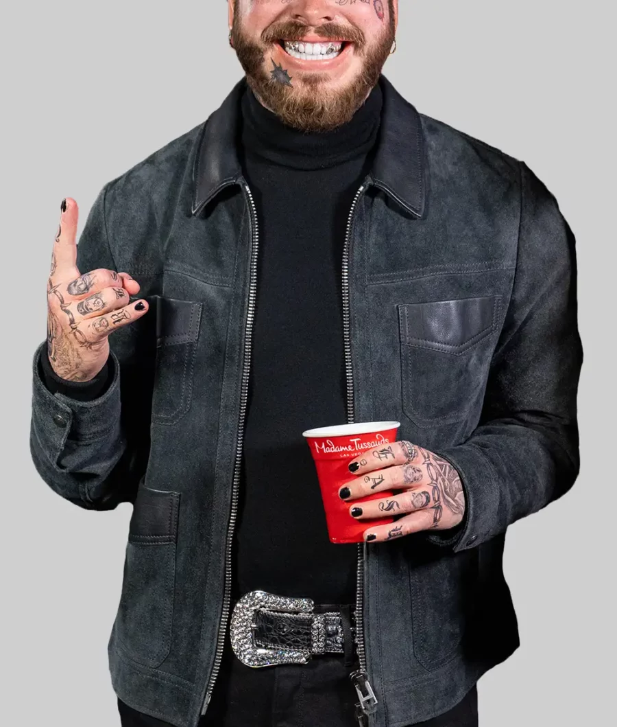 Post Malone Grey Leather Suede Jacket - Post Malone Grey Suede Jacket