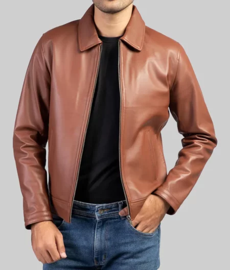 Jesse Tan Brown Leather Jacket-4